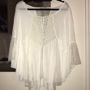 White see through blouse